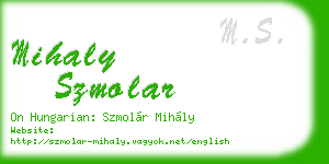 mihaly szmolar business card