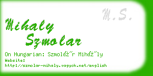 mihaly szmolar business card